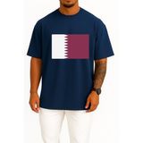 Oversize Flag Of Qatar - Katar Bayrağı Göğüs Tasarımlı Unisex T-Shirt