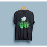 Oversize Golf Topu Tasarım Unisex T-Shirt - XL - Siyah
