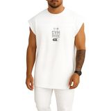 Oversize Gym Mode On Fitness Göğüs Tasarımlı Atlet - Beyaz - XL