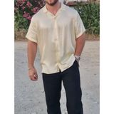 Oversize Ipek Gömlek - Altın Sarısı - Standart