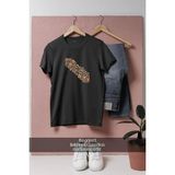 Oversize Iskambil Kağıt Logoları Tasarımlı Unisex T-Shirt - Siyah