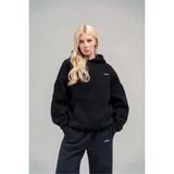Oversize Kapüşonlu Sweatshirt Pamuklu Kanguru Cepli Sıcak Tutma Özellikli Kadın/unisex Hoodie - XL - Siyah