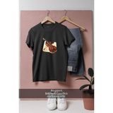 Oversize Keman ve Nota Tasarımlı Unisex T-Shirt - XL - Siyah