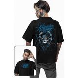 Oversize Killswitch Engage Sign Sırt Baskılı Tişört, Unisex Rock Band Temalı Bisiklet Yaka T-Shirt - Siyah