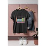 Oversize Kimya Periyodik Tablo - Cetvel Tasarımlı Unisex T-Shirt - Siyah
