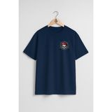 Oversize Kırmızı Bere Kafatası Cep ve Sırt Tasarımlı Unisex T-Shirt