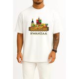Oversize Kwanzaa African Piknik Sepeti Göğüs Tasarımlı Unisex T-Shirt