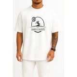 Oversize Logo Samsun Valiliği Cartoon Göğüs Tasarımlı Unisex T-Shirt