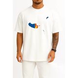 Oversize Madeira Adası Madeira Bayrağı Portekiz Göğüs Baskılı Unisex T-Shirt