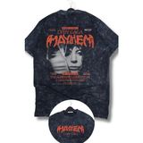 Oversize Mayhem Lady Gaga Baskılı Yıkamalı T-Shirt, Unisex Müzik Temalı Tişört - Siyah - 3XL