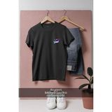 Oversize Mini Dalgıç ve Dalış Tüpü Cep Tasarımlı Unisex T-Shirt - Siyah