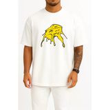 Oversize Nachos İsviçre Peyniri Çedar Sosu Göğüs Baskılı Unisex T-Shirt