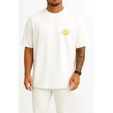 Oversize Nargile Silüet Cep Tasarımlı Unisex T-Shirt