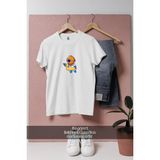 Oversize Ördek Can Simidi ve Mini Dalgıç Tasarımlı Unisex T-Shirt - XL - Beyaz