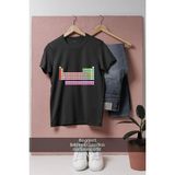 Oversize Periyodik Tablo Tasarımlı Unisex T-Shirt - Siyah - XL