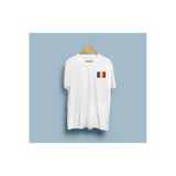 Oversize Romania/Romanya Bayrağı Cep tasarım unisex T-shirt