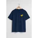 Oversize Sat - Sualtı Taaruz Komandosu Cep ve Sırt Tasarımlı Unisex T-Shirt - Lacivert - XL