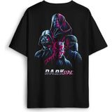 Oversize Siyah Tişört Dark Side Star Wars Darth Sırt Ön Baskılı Unisex T-Shirt - 2XL