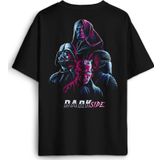 Oversize Siyah Tişört Dark Side Star Wars Darth Sırt Ön Baskılı Unisex T-Shirt