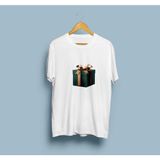 Oversize Sürpriz Hediye Kutusu / Gift Packet Tasarım Unisex T-Shirt - L - Beyaz