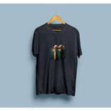 Oversize Sürpriz Hediye Kutusu / Gift Packet Tasarım Unisex T-Shirt - XL - Siyah