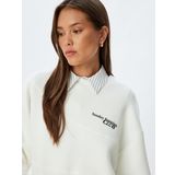 Oversize Sweatshirt Bisiklet Yaka Uzun Kollu Scuba Kumaş