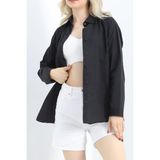 Oversize Terikoton Gömlek Siyah - 20369.1874. - 001-Beyaz