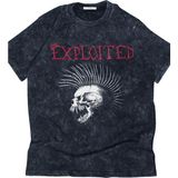 Oversize The Exploited Baskılı Yıkamalı T-Shirt, Unisex Rock Band Temalı Retro Tişört - Siyah - 4XL