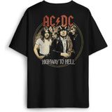 Oversize Tişört Ac/dc Angus Malcolm Young Hard Rock Ac Dc Gitar Guitar Unisex Tişört - Siyah