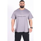 Oversize - Tshirt Inside You Erkek Rahat Kalıp Sporcu Tişört - Fitness & Spor Giyim - %100 Pamuklu Kumaş - Gri