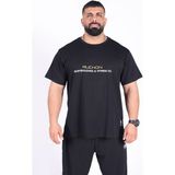 Oversize - Tshirt Inside You Erkek Rahat Kalıp Sporcu Tişört - Fitness & Spor Giyim - %100 Pamuklu Kumaş - XL - Siyah