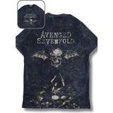 Oversize Vintage Avenged Sevenfold Sırt Baskılı Yıkamalı T-Shirt, Unisex Rock Band Temalı Tişört - Siyah - 4XL