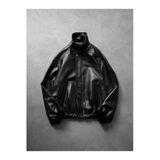 Oversize Vintage Bomber Deri Ceket