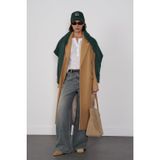 Oversize Yün Karışımlı Kaşe Kaban