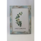 oversstore Dekoratif 15x21 Joy Çerçeve Eskitme Mavi-kahverengi