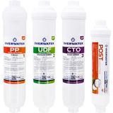 OverWater Kapalı Kasa Su Arıtma Cihazı 4 lü Inline Filtresi Seti Membransız 5 Mikron Filtreler