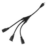 oviitech 1 ila 3 Güç Kablosu Ayırıcı Kablo, Cadılar Bayramı Işıkları, Noel Dekorasyonları, Bilgisayar, Tarayıcı, Transformatör ve LED Sahne Işığı, 16/3 SJT, Siyah, 1 paket