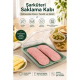 Ovio Ev Yaşam Şarküteri Saklama Kabı Sunumluk Peynir, Salam, Sucuk ve Kahvaltılıklar Için Düzenli & Pratik Mutfak Plastik Buzdolabı Saklama Kutusu - 1 Adet
