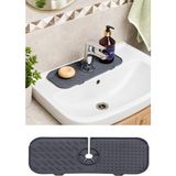 Ovio Ev Yaşam Silikon Musluk Matı Su Sıçratmaz-Kaydırmaz-Tahliyeli Mutfak-Banyo Lavabo-Sabunluk Çok Amaçlı Tezgah-Evye Düzenleyici - Gri