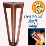 Ovit Acik Koltuk Baza Puf Kanepe Tv Unite Masa Mobilya Ayagi Ayaklari Metal Ayak 14 Cm Antik Bakir