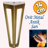 Ovit Acik Koltuk Baza Puf Kanepe Tv Unite Masa Mobilya Ayagi Ayaklari Metal Ayak 14 Cm Antik Sari