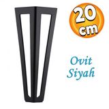 Ovit Açık Mobilya Koltuk Baza Sehpa Kanepe Masa Ayağı Metal Ayak 20 Cm Siyah