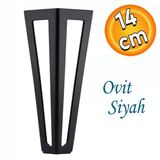 Ovit Koltuk Baza Puf Sehpa Tv Ünite Masa Mobilya Ayağı Ayakları Metal Ayakları 14 Cm Siyah