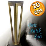 Ovit Koltuk Konsol Tv Ünite Mobilya Masa Ayağı Metal Ayakları 20 Cm Antik Sarı
