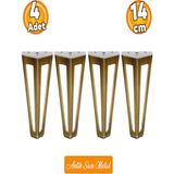 Ovit Metal Antik Sarı 14CM Mobilya Koltuk Kanepe Konsol Tv Ünitesi Yükseltici Ayağı Ayakları 4 Adet