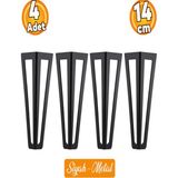 Ovit Metal Siyah 14CM Mobilya Koltuk Kanepe Konsol Tv Ünitesi Yükseltici Ayağı Ayakları 4 Adet