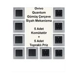 Ovivo Asyagrup Ovivo Quantum Gümüş Set ( Priz,Komütatör) - Çerçeve Dahil