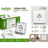 Ovivo Beyaz Topraklı Priz - Çerçeve Dahil - 1 Adet
