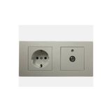 Ovivo Electric Ovivo Beyaz Topraklı Priz+Uydu + Çerçeve