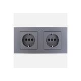 Ovivo Electric Ovivo Füme Topraklı Priz + 2li çerçeve